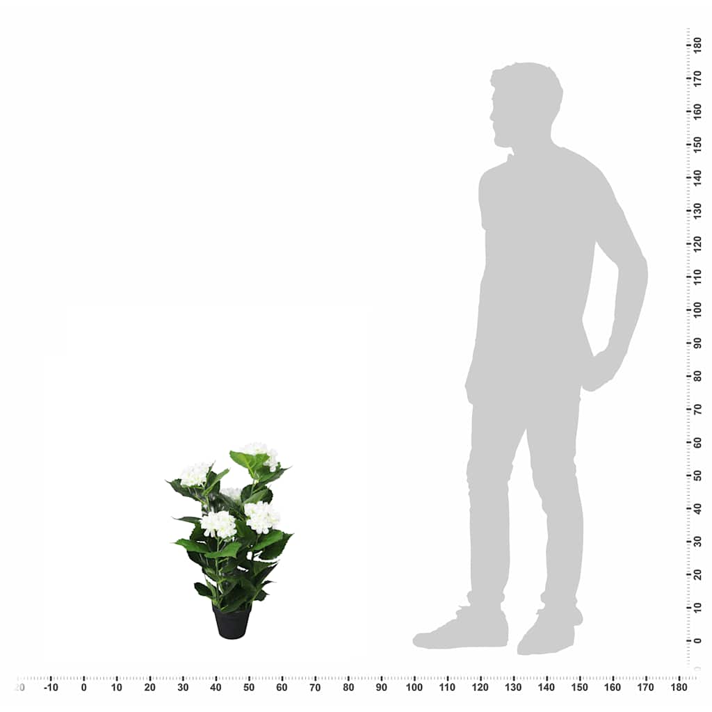 vidaXL Konstväxt Hortensia med kruka 60 cm vit