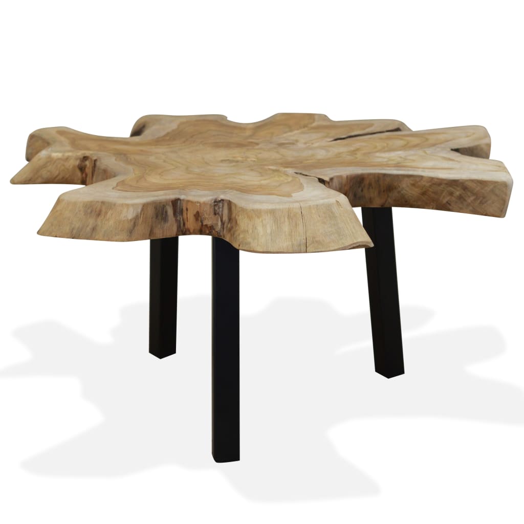 vidaXL Soffbord i äkta teak 80x70x38 cm