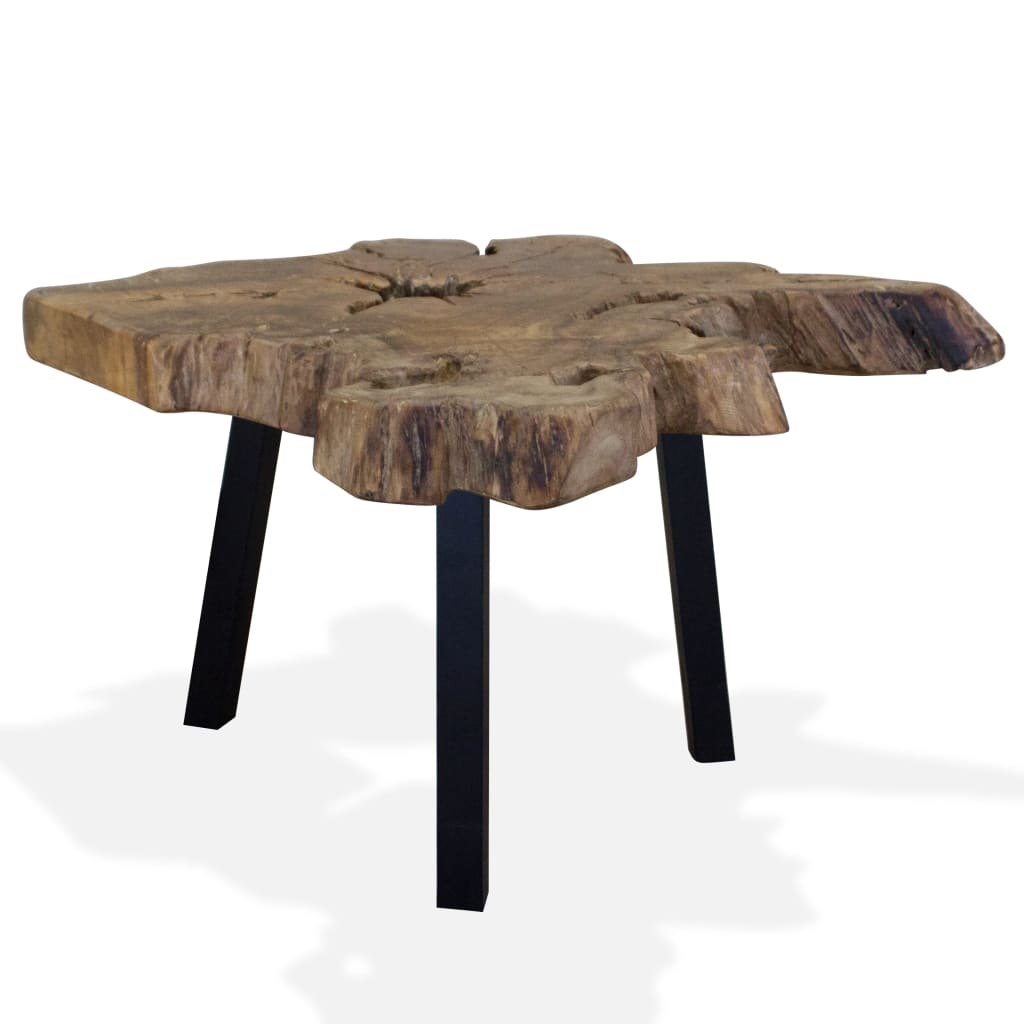 vidaXL Soffbord i äkta teak 80x70x38 cm