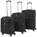 vidaXL Resväskor 3 svart soft case