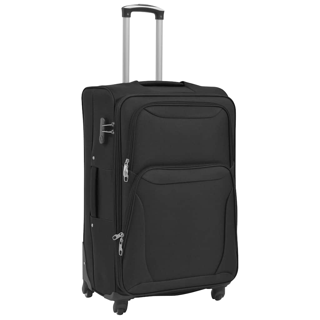 vidaXL Resväskor 3 svart soft case