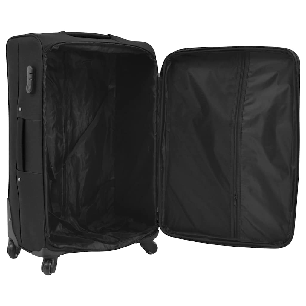 vidaXL Resväskor 3 svart soft case