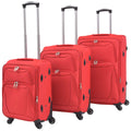 vidaXL Resväskor 3 st röd soft case