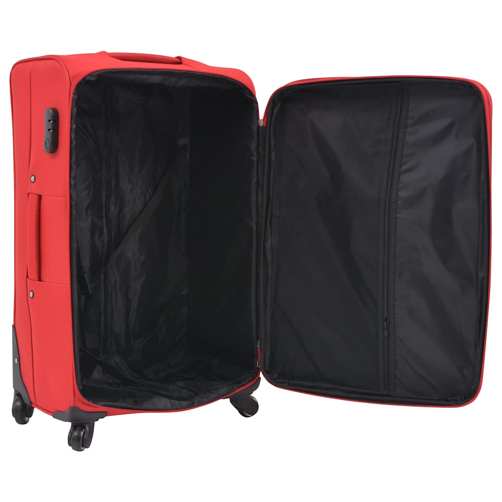 vidaXL Resväskor 3 st röd soft case
