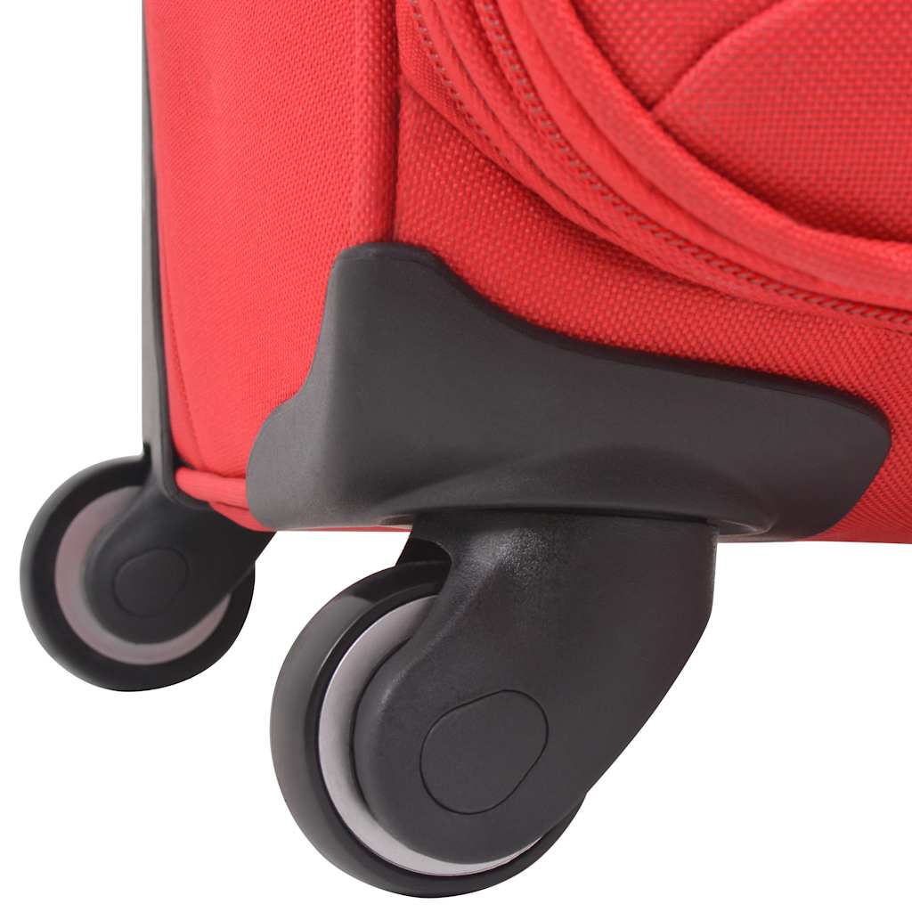 vidaXL Resväskor 3 st röd soft case
