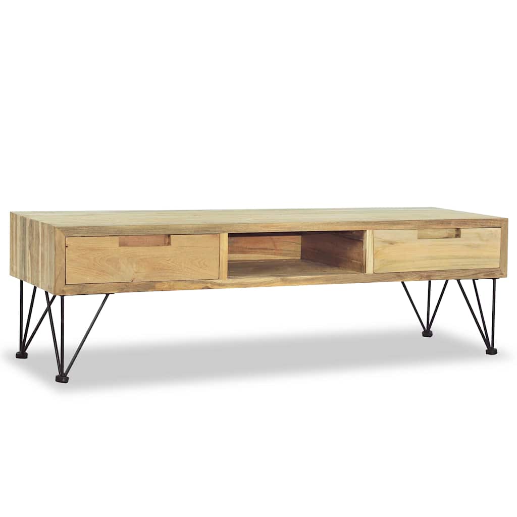 vidaXL TV-bänk 120x35x35 cm massiv teak