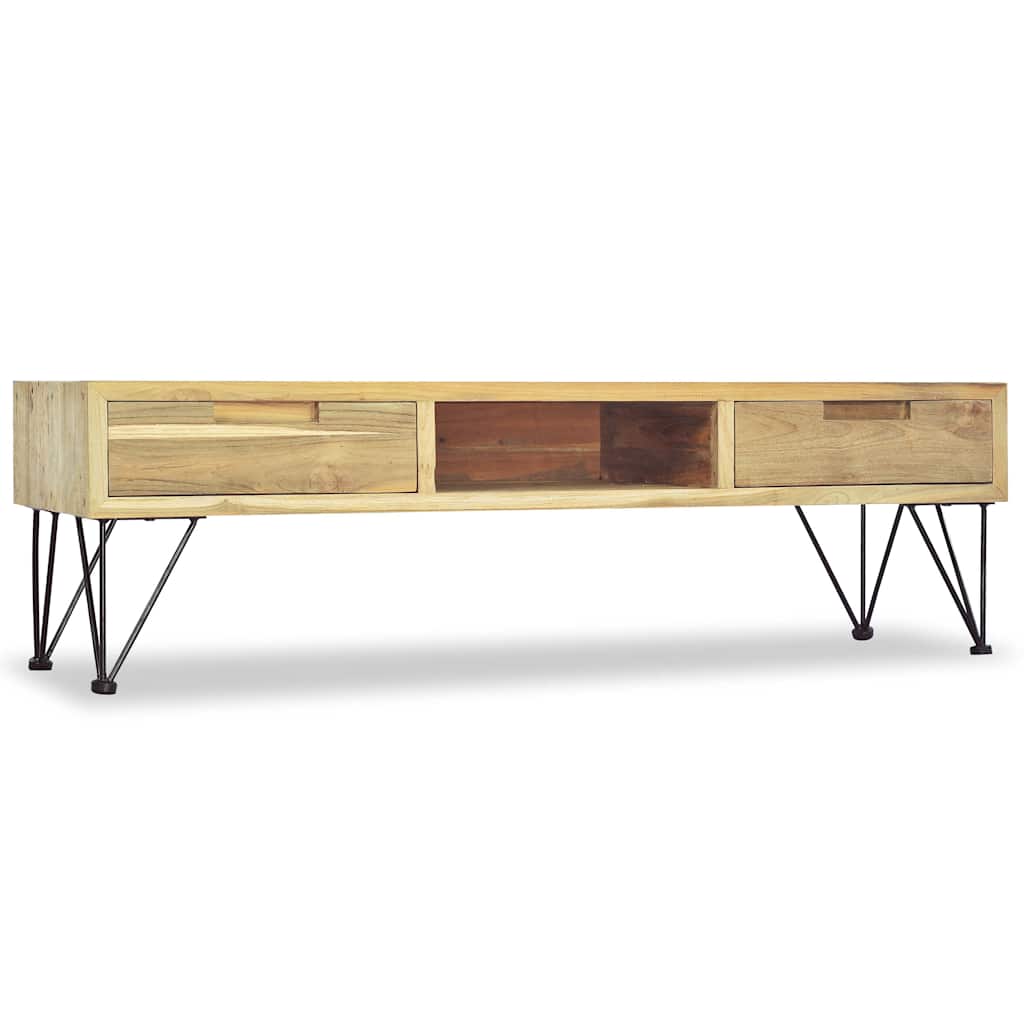 vidaXL TV-bänk 120x35x35 cm massiv teak