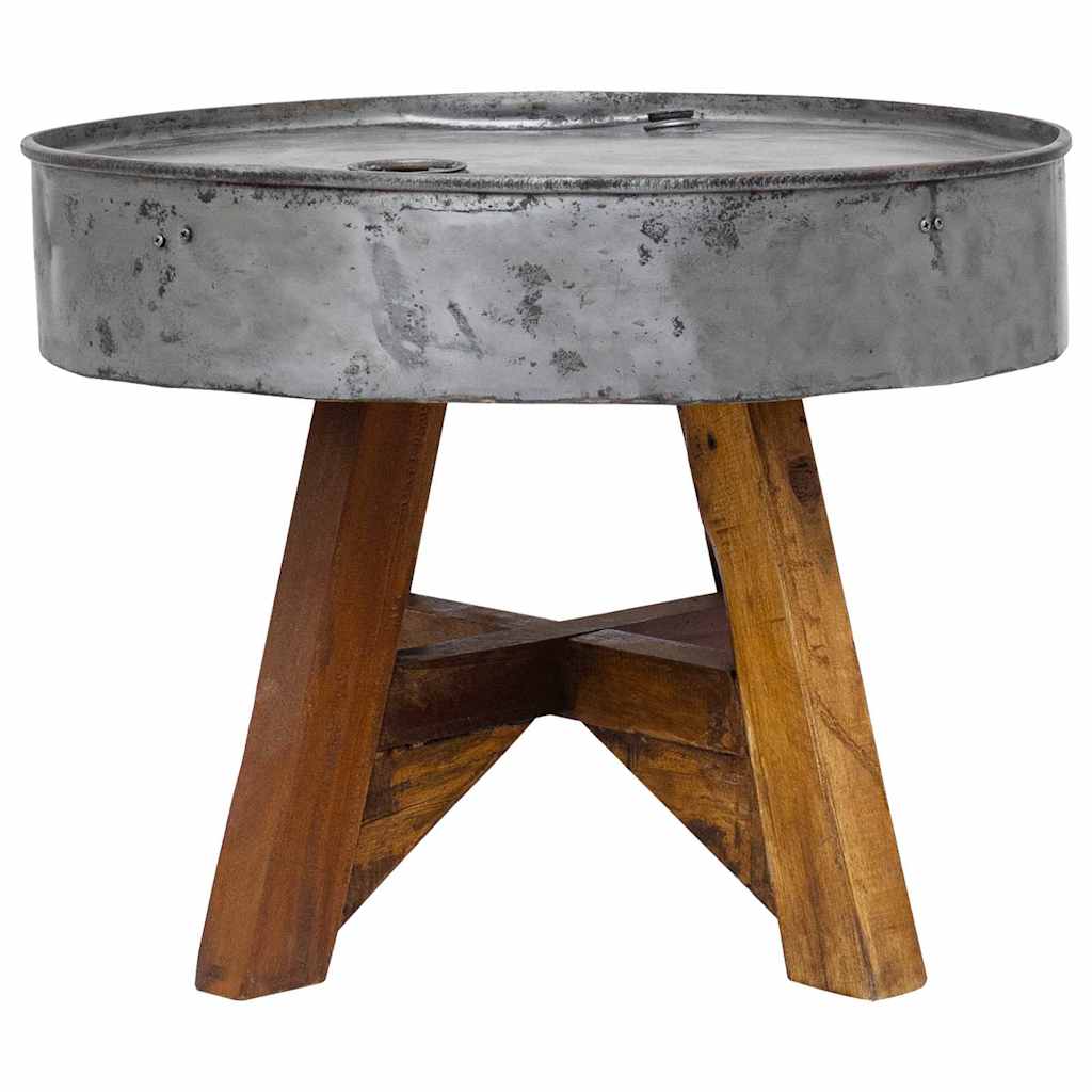 vidaXL Soffbord blandat återvunnet trä 60x45 cm silver