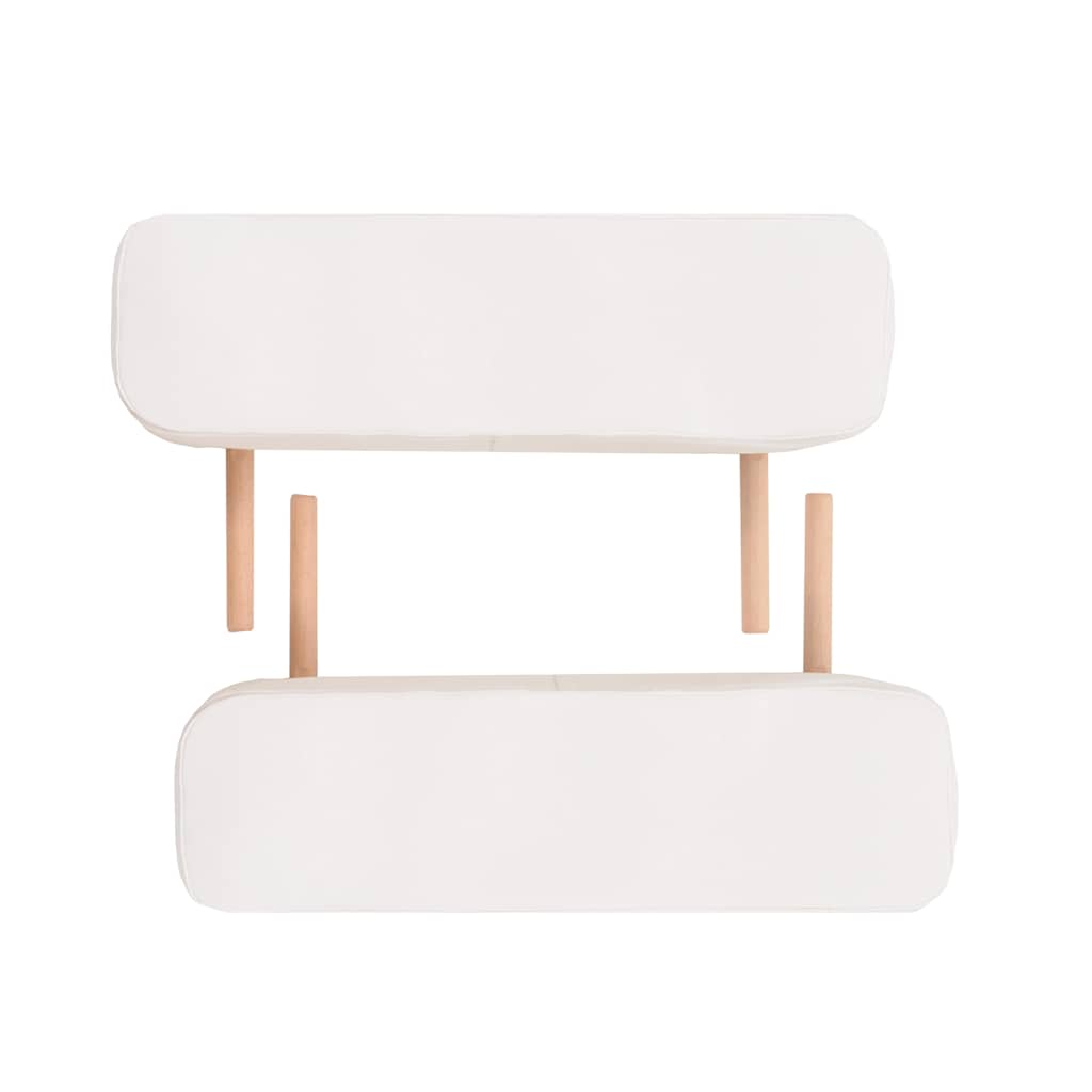 vidaXL Hopfällbar massagebänk 3 sektioner och pall 10 cm tjock vit