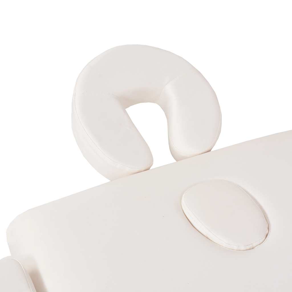 vidaXL Hopfällbar massagebänk 3 sektioner och pall 10 cm tjock vit