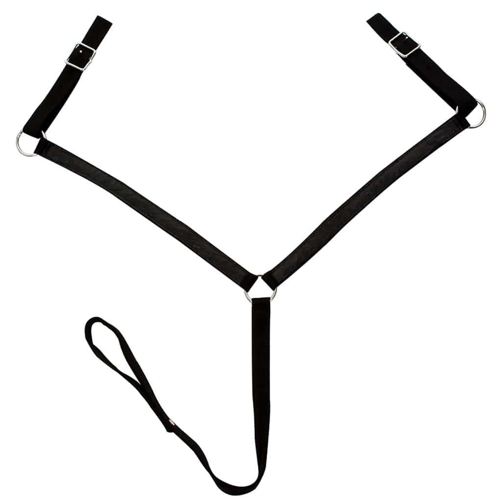vidaXL Westernsadel träns&halsband äkta läder 16" svart