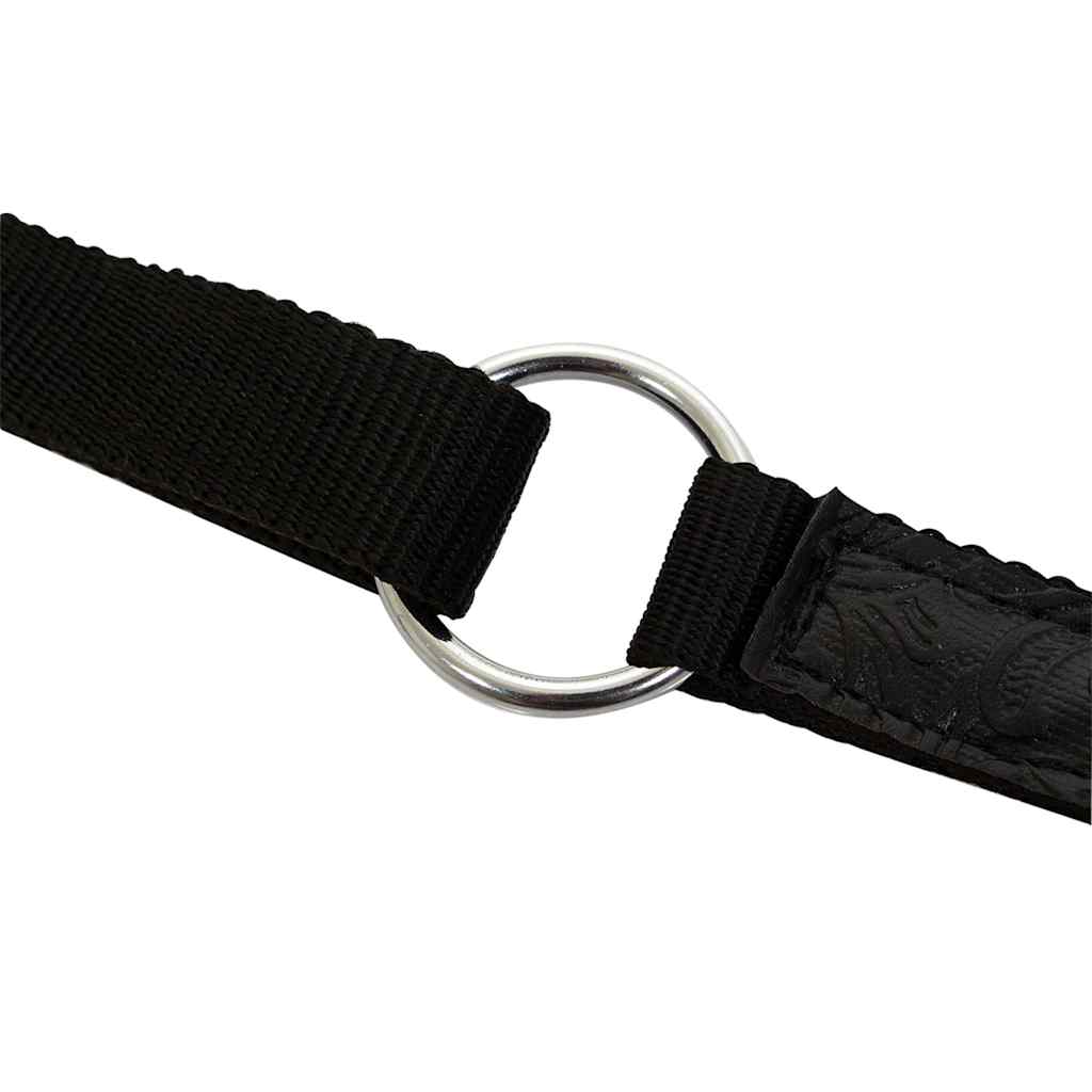 vidaXL Westernsadel träns&halsband äkta läder 16" svart