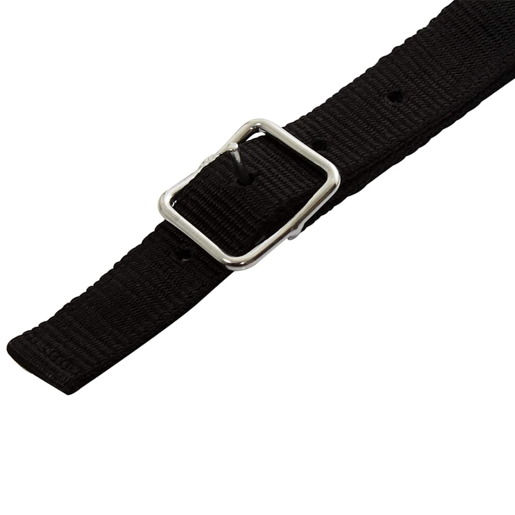 vidaXL Westernsadel träns&halsband äkta läder 16" svart