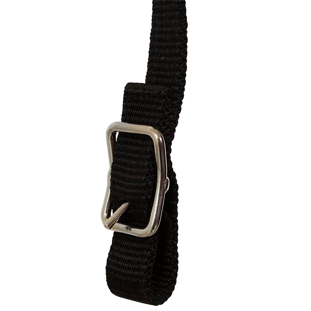 vidaXL Westernsadel träns&halsband äkta läder 16" svart