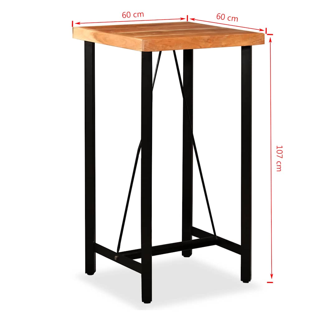 vidaXL Barbord massivt akacia 60x60x107 cm