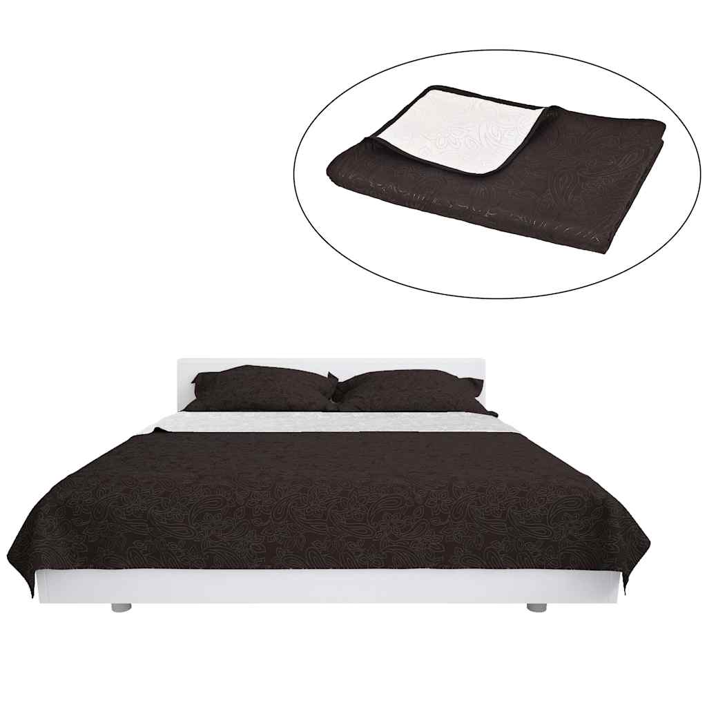 vidaXL Överkast dubbelsidigt 230x260 cm gräddvit och brun
