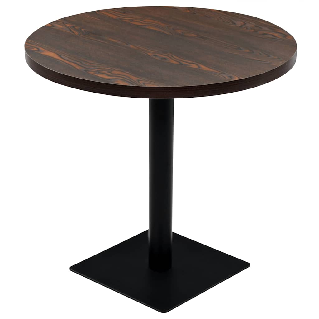 vidaXL Bistrobord MDF och stål rund 80x75 cm mörk aska