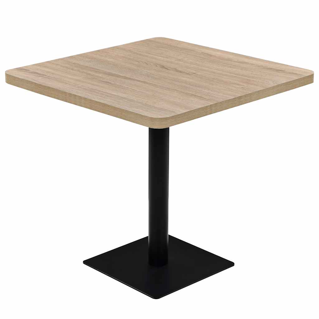 vidaXL Bistrobord MDF och stål fyrkantigt 80x80x75 cm ekfärgad
