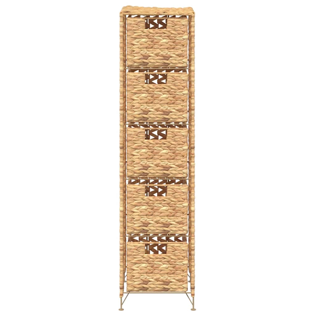 vidaXL Förvaringsmöbel med 5 korgar 25,5x37x100 cm vattenhyacint
