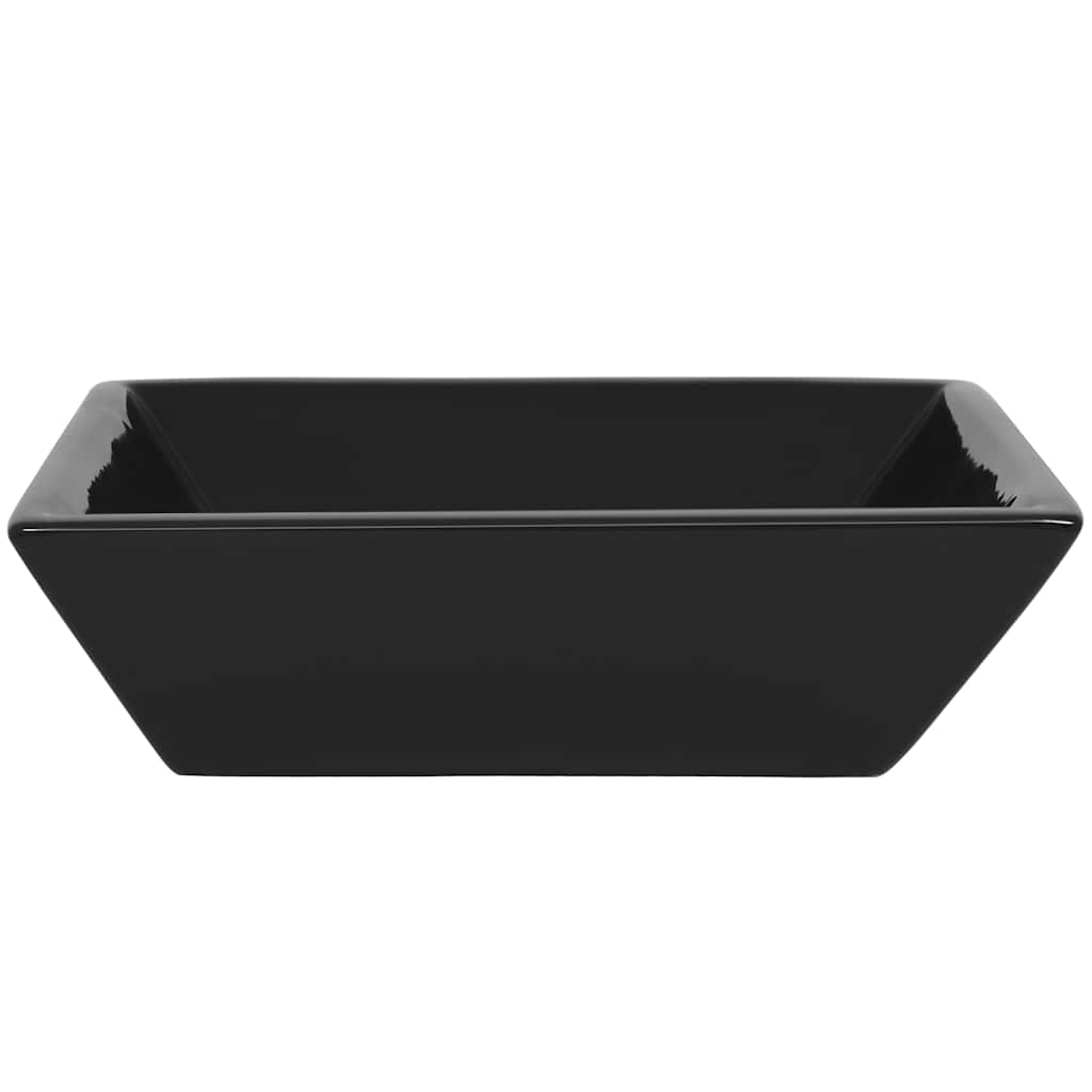 vidaXL Handfat keramik fyrkantig svart 41,5x41,5x12 cm