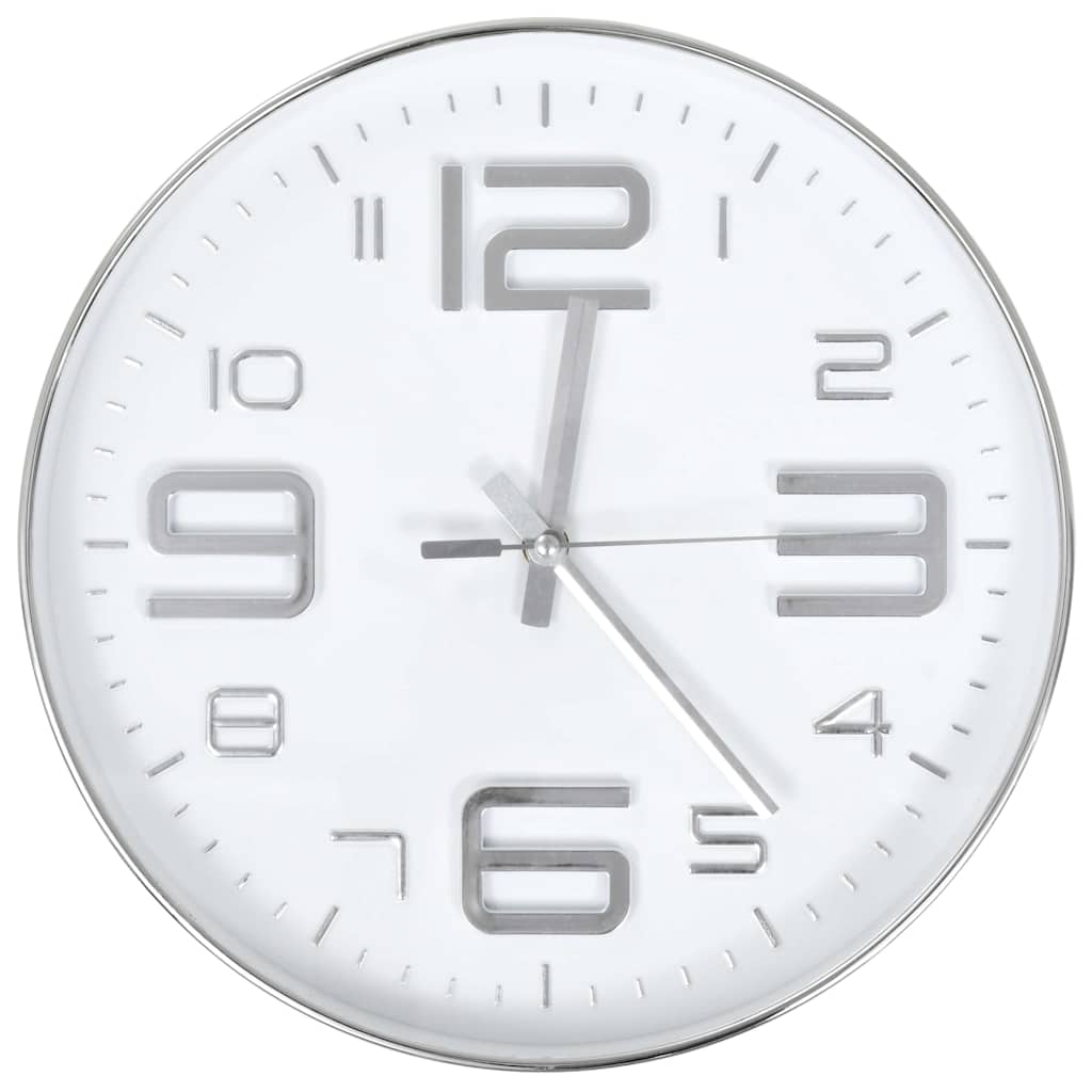 vidaXL Väggklocka 30 cm silver