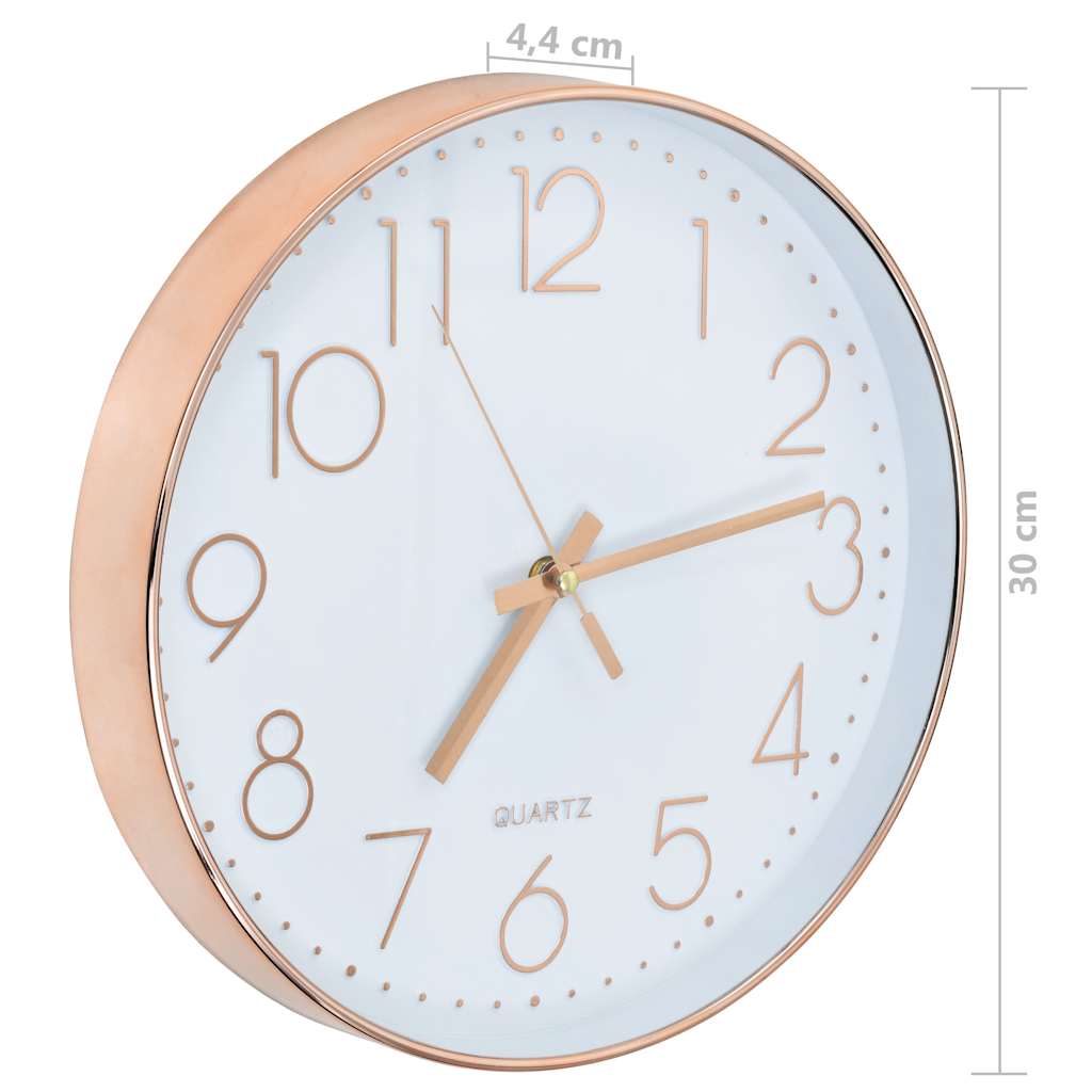 vidaXL Väggklocka 30 cm roseguld