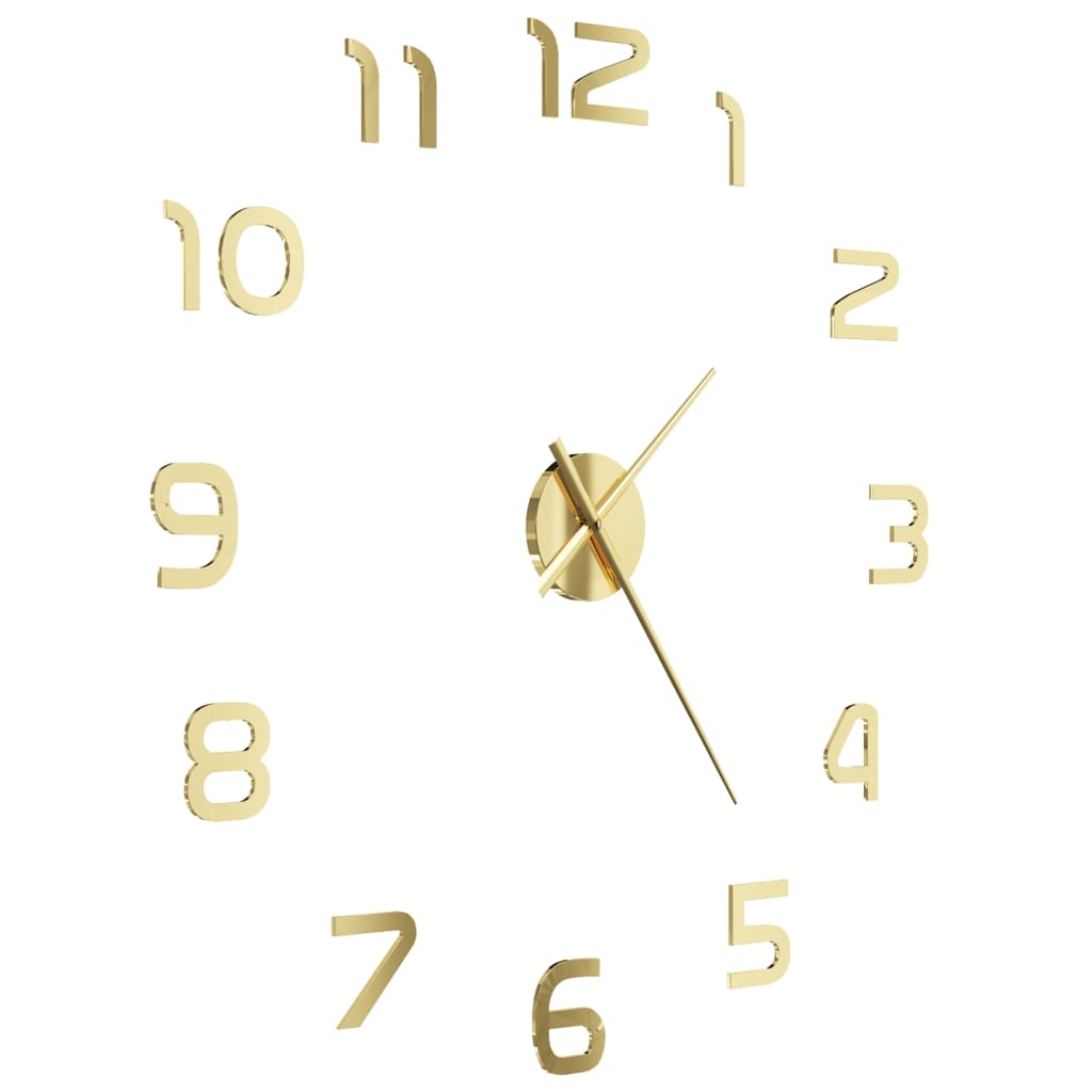 vidaXL Väggklocka 3D modern design 100 cm XXL guld