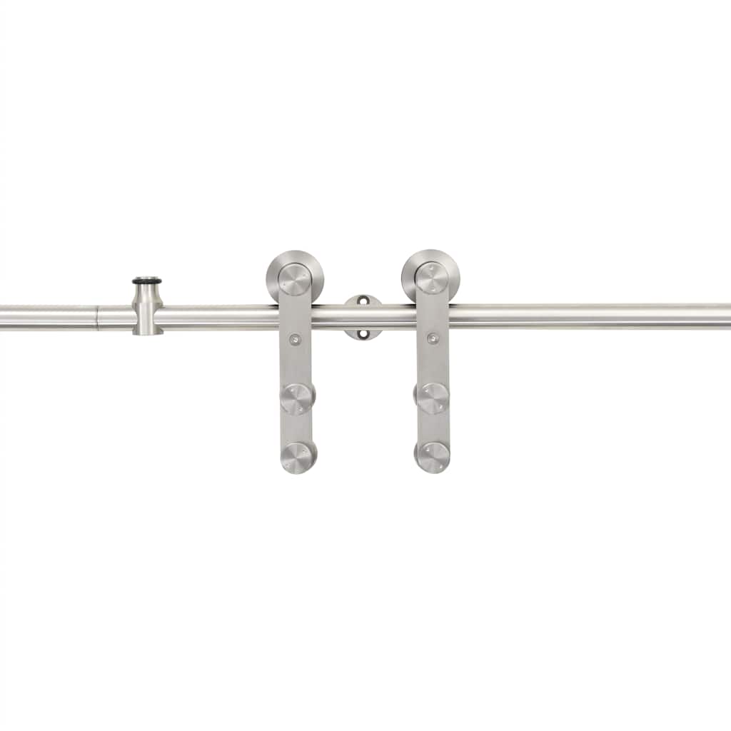 vidaXL Skjutdörrsbeslag 183 cm rostfritt stål silver