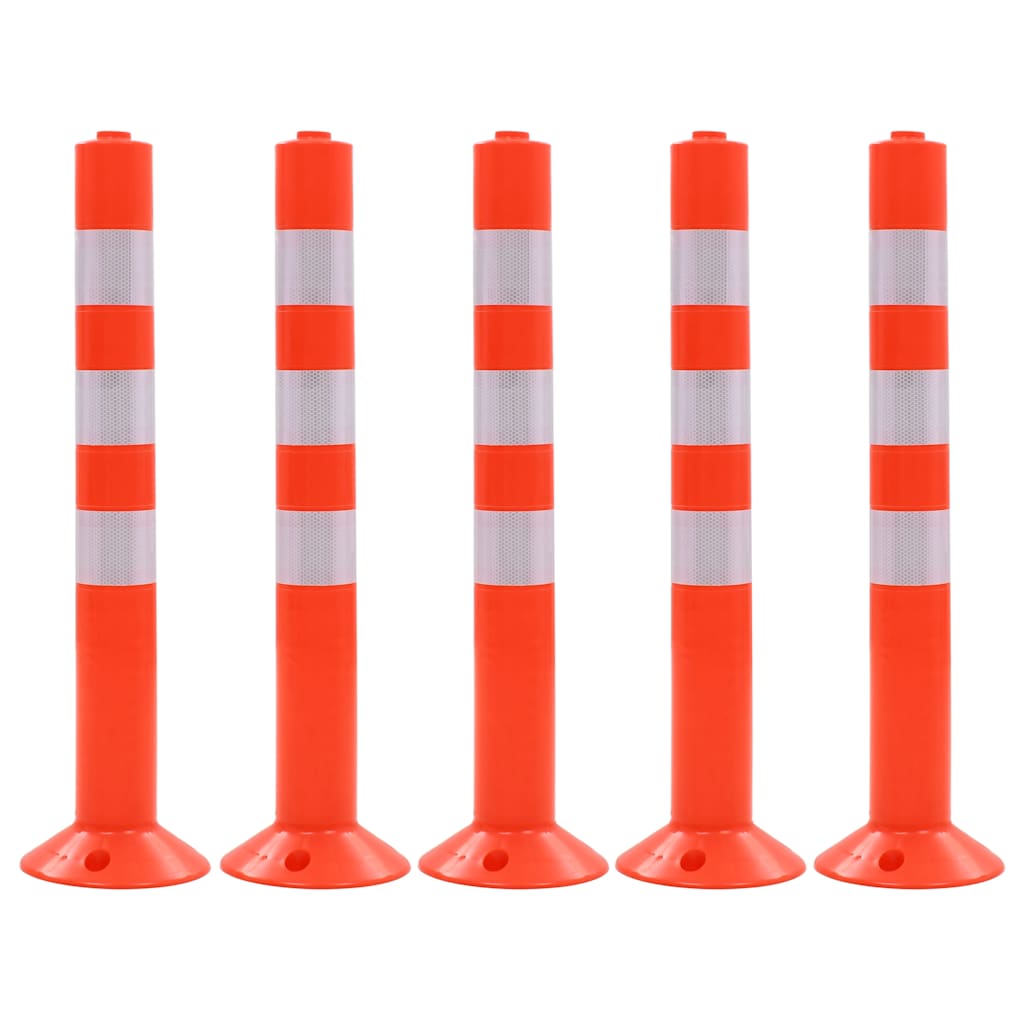 vidaXL Trafikpollare 5 st plast 75 cm