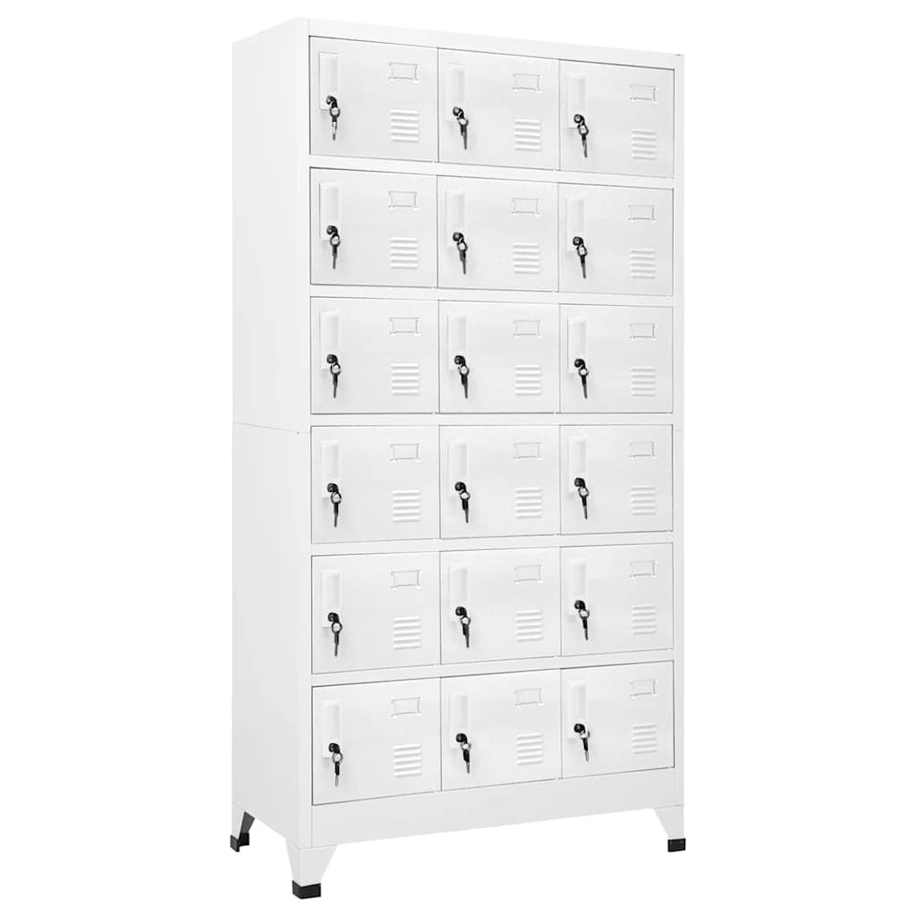 vidaXL Klädskåp med 18 fack metall 90x40x180 cm