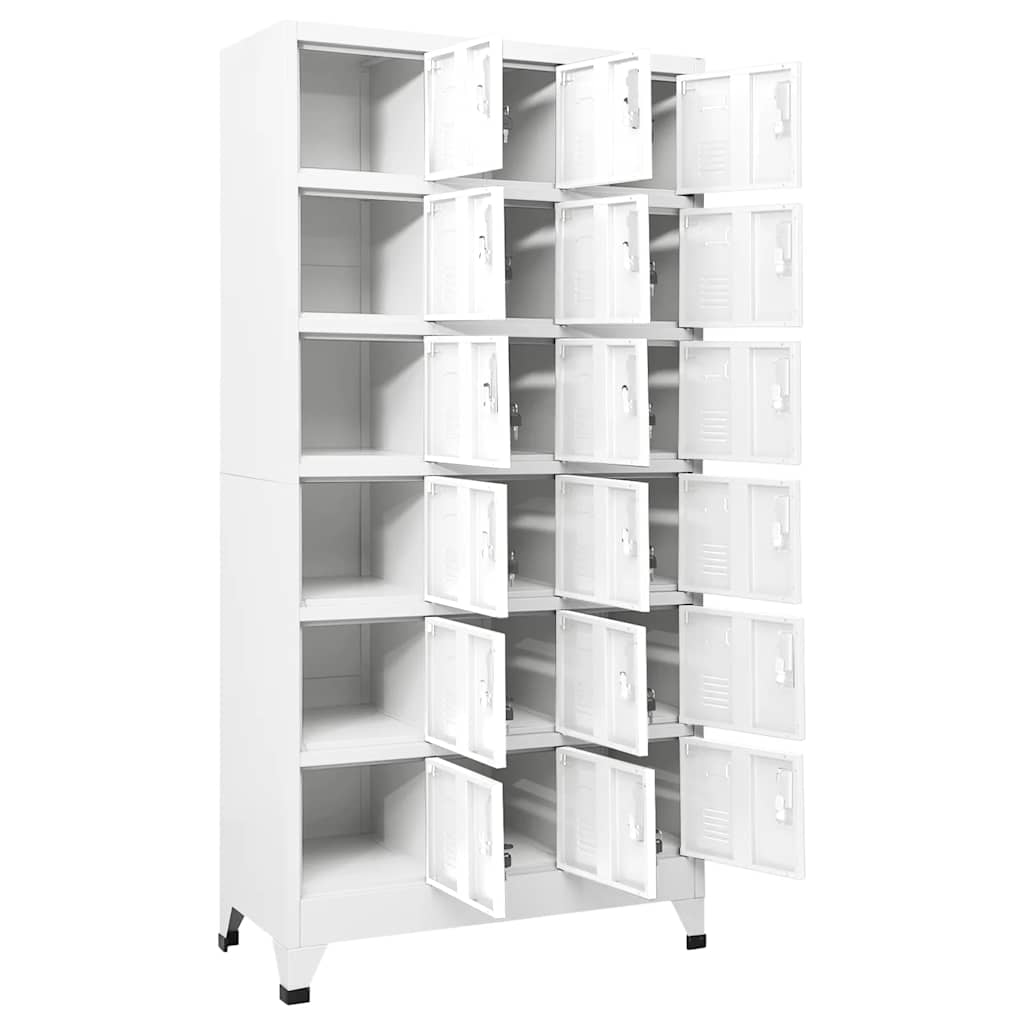 vidaXL Klädskåp med 18 fack metall 90x40x180 cm