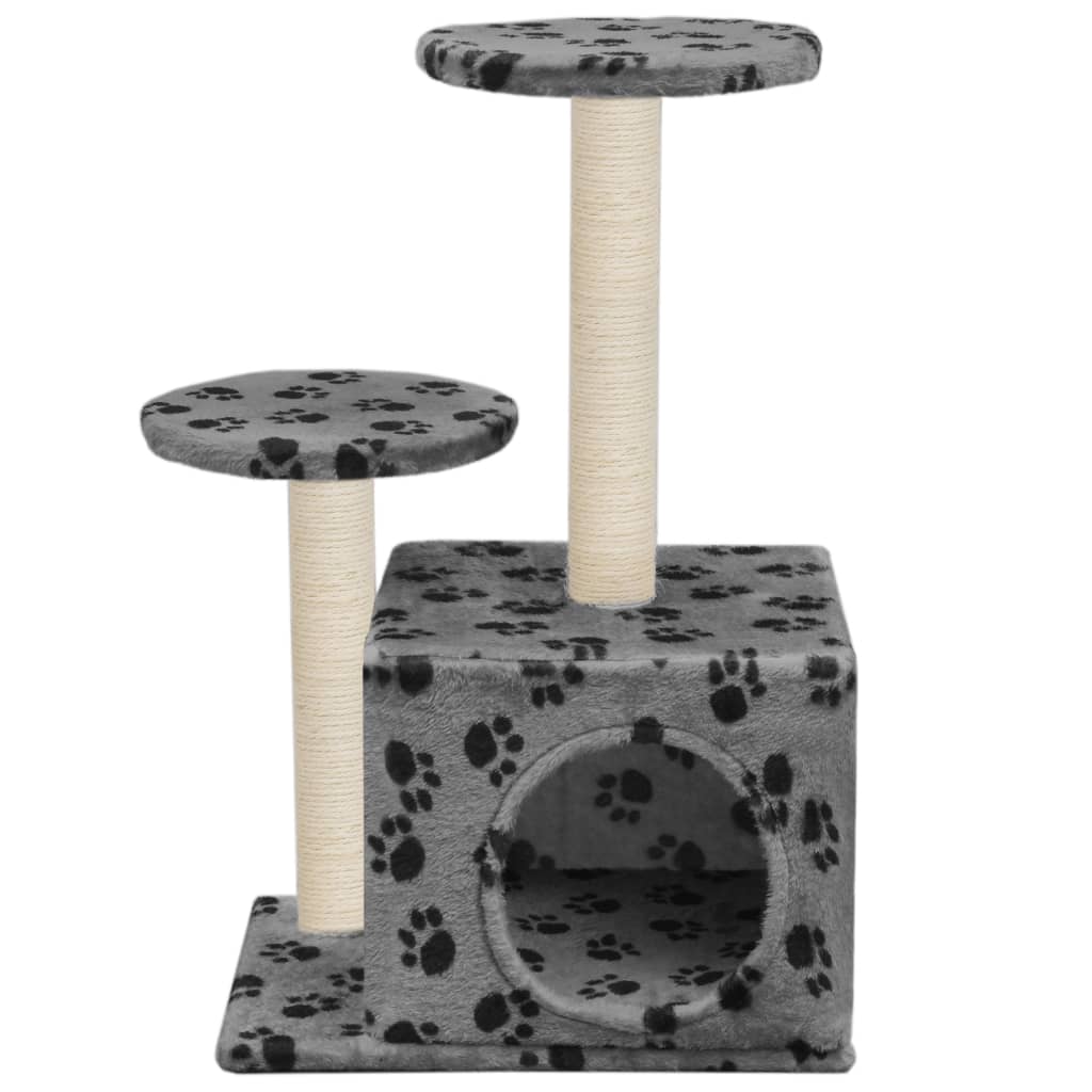 vidaXL Klösträd med sisalpelare 60 cm tassavtryck grå