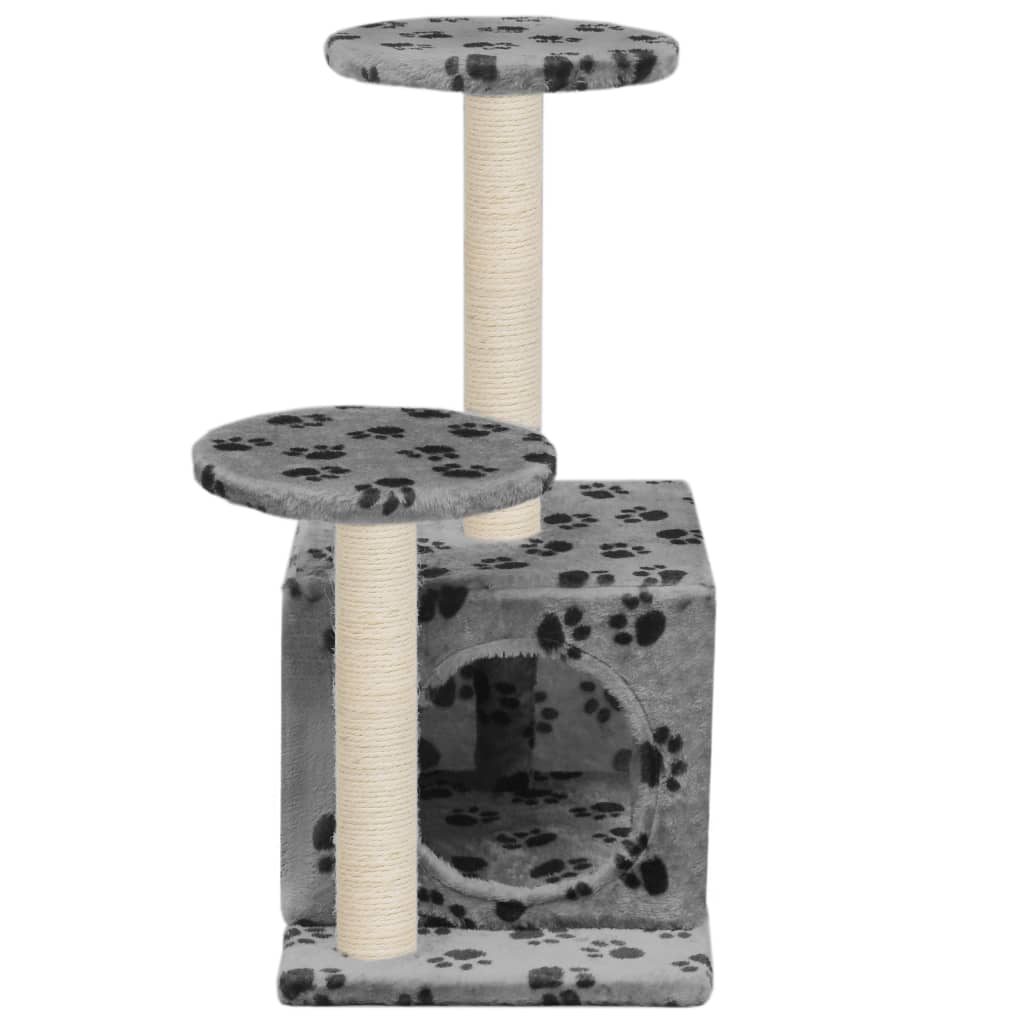 vidaXL Klösträd med sisalpelare 60 cm tassavtryck grå