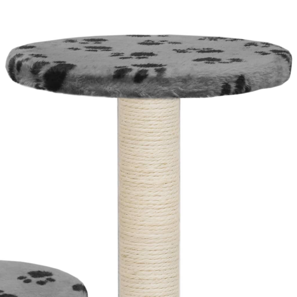 vidaXL Klösträd med sisalpelare 60 cm tassavtryck grå