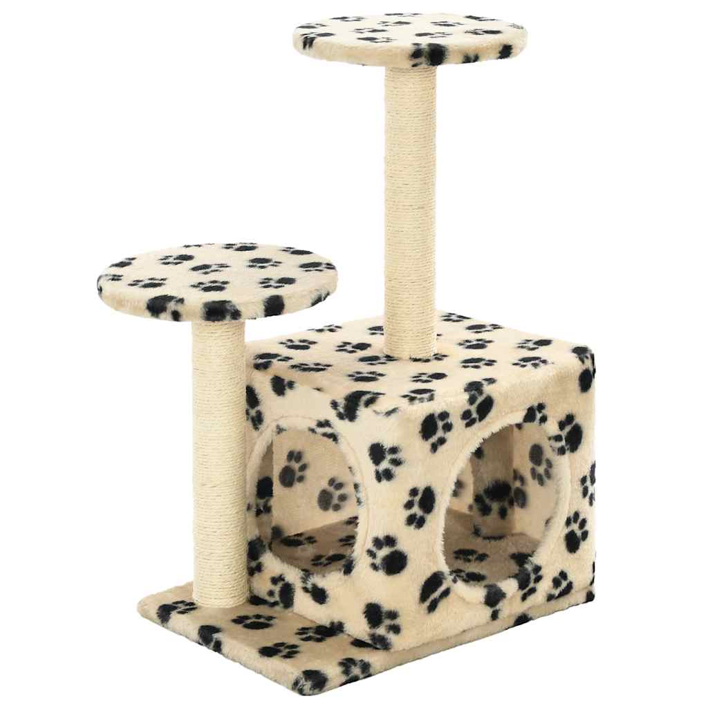 vidaXL Klösträd med sisalpelare 60 cm tassavtryck beige