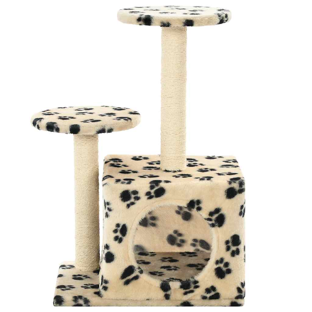 vidaXL Klösträd med sisalpelare 60 cm tassavtryck beige