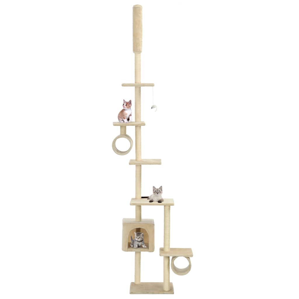 vidaXL Klösträd med sisalpelare 260 cm beige
