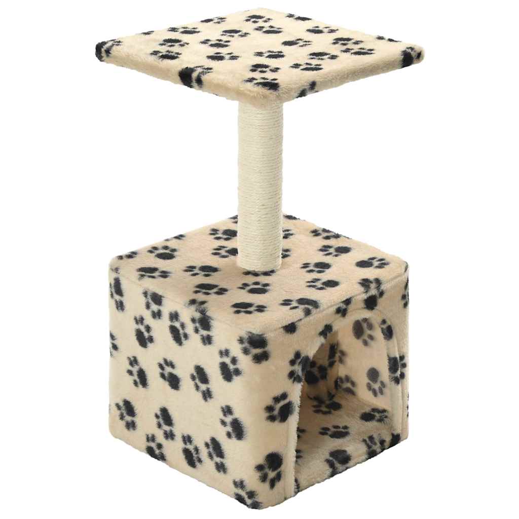 vidaXL Klösträd med sisalpelare 55 cm tassavtryck beige