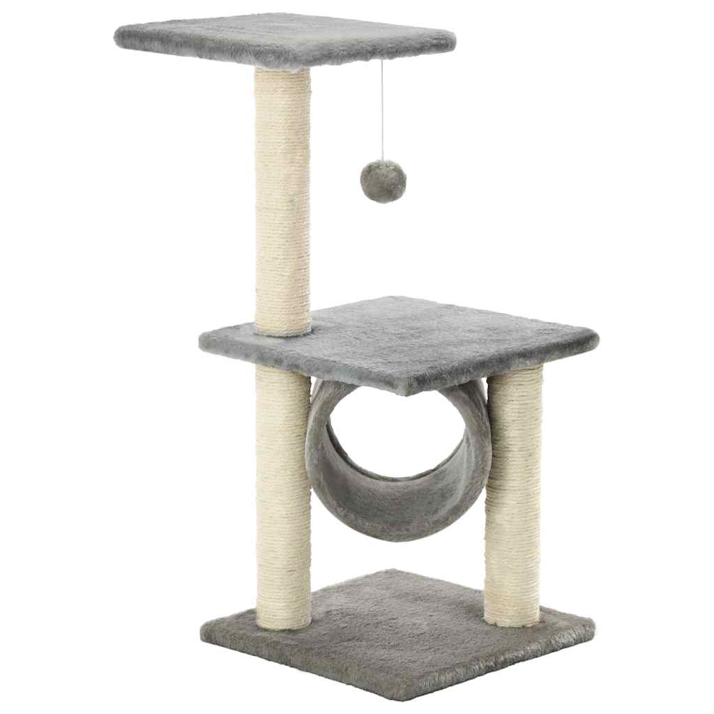 vidaXL Klösträd med klöspelare i sisal 65 cm grå