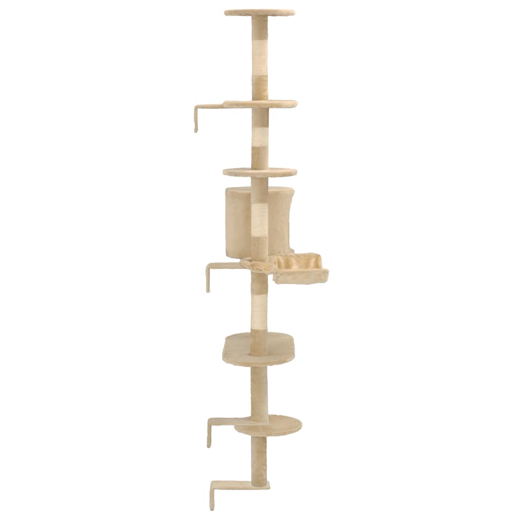 vidaXL Katträd väggmonterat med klöspelare i sisal 194 cm beige