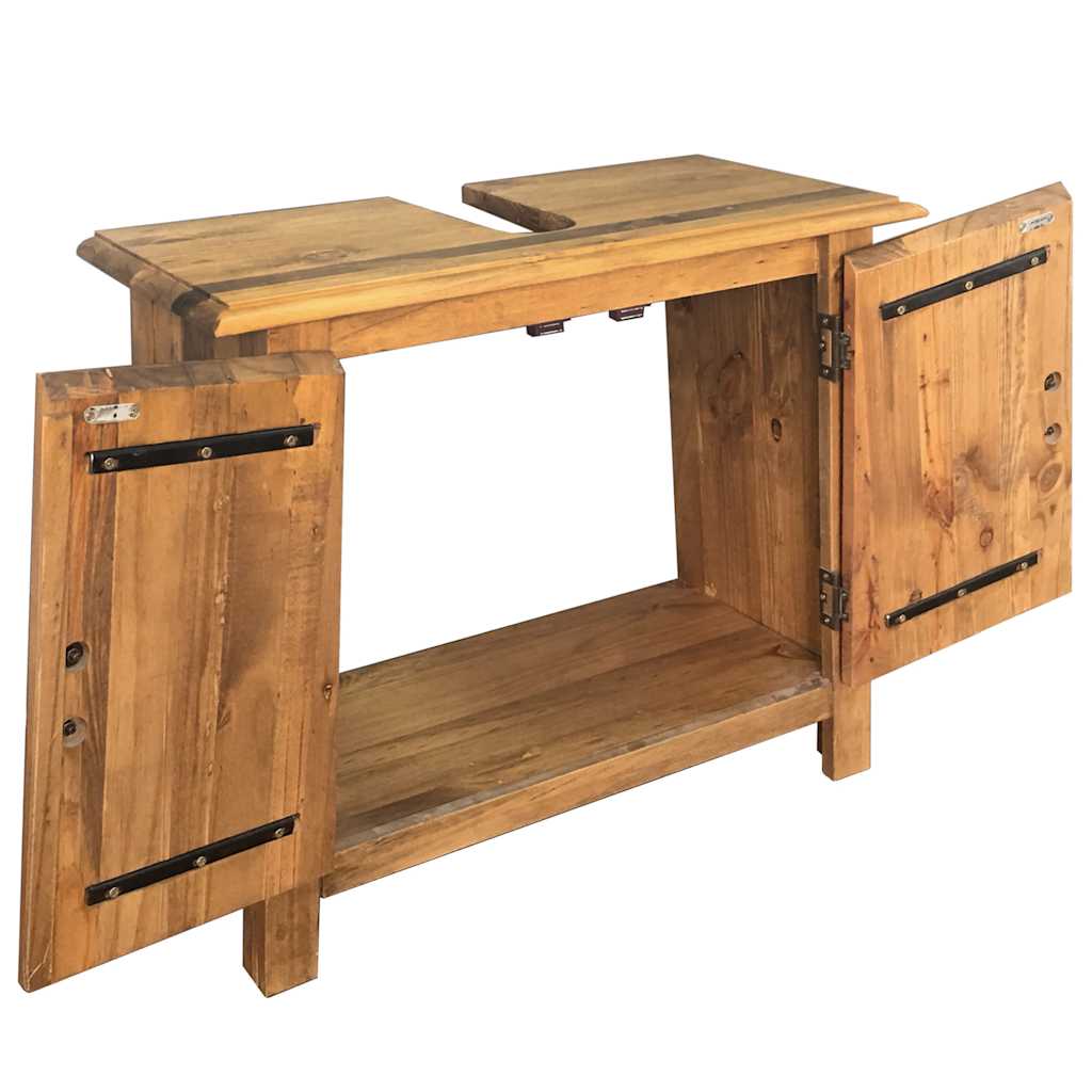 vidaXL Badrumsunderskåp massiv furu 70x32x63 cm