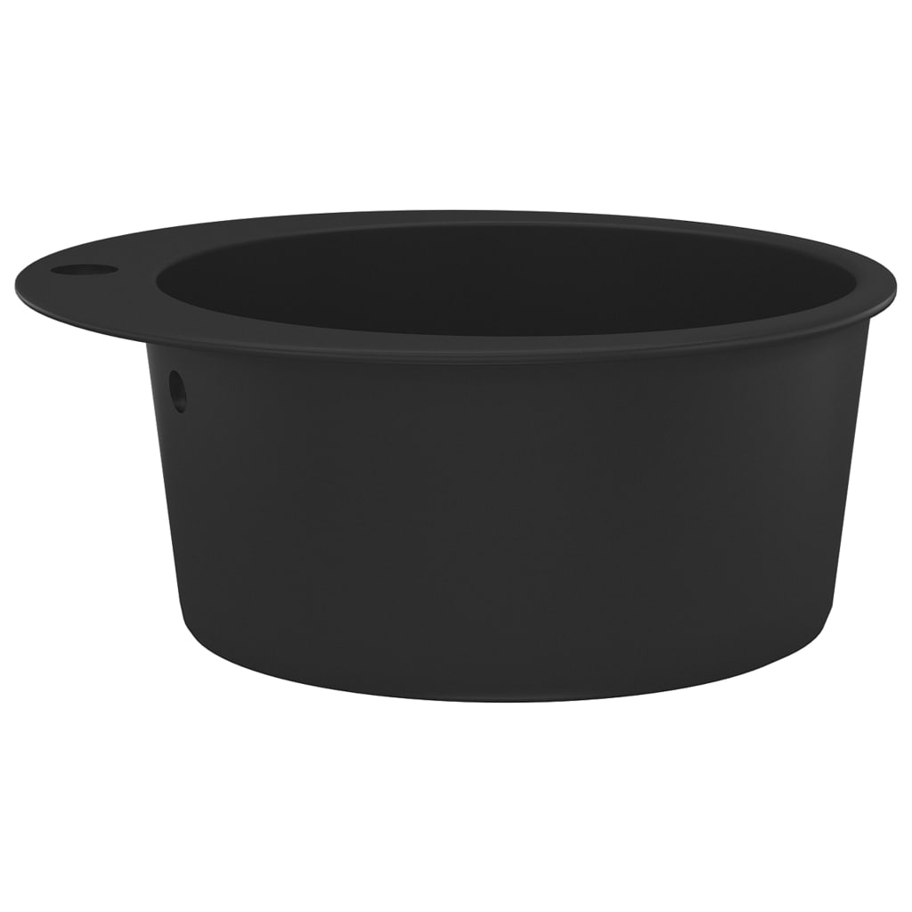 vidaXL Diskho granit enkel rund svart