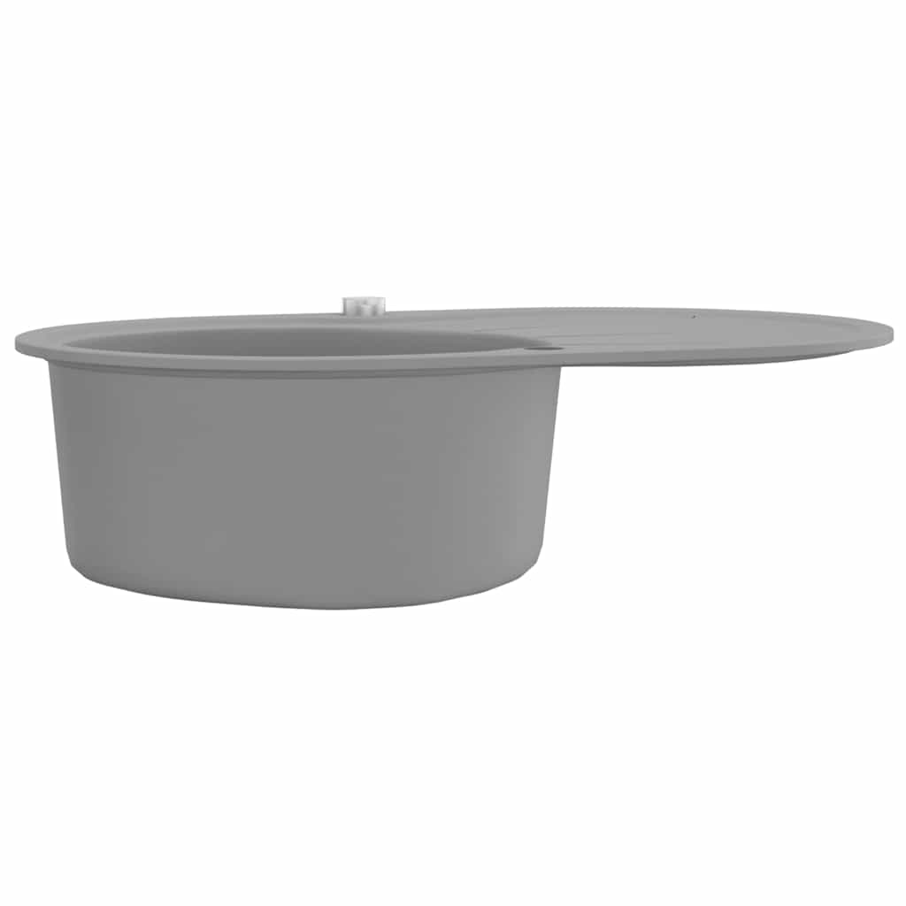 vidaXL Diskho granit enkel oval grå