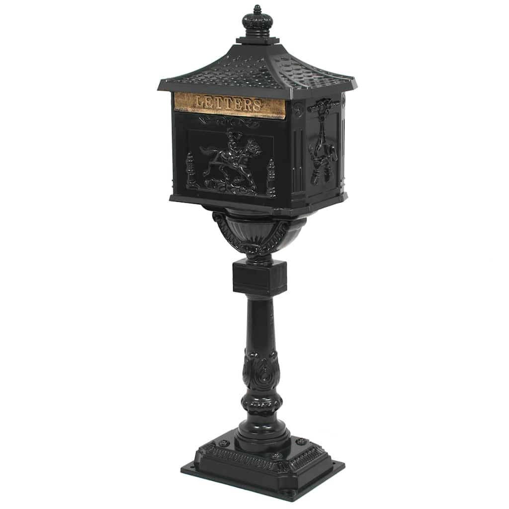 vidaXL Postlåda på stolpe vintage stil rostfri aluminium grön
