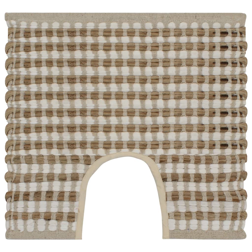 vidaXL Badrumsmattor handvävd jute beige och vit