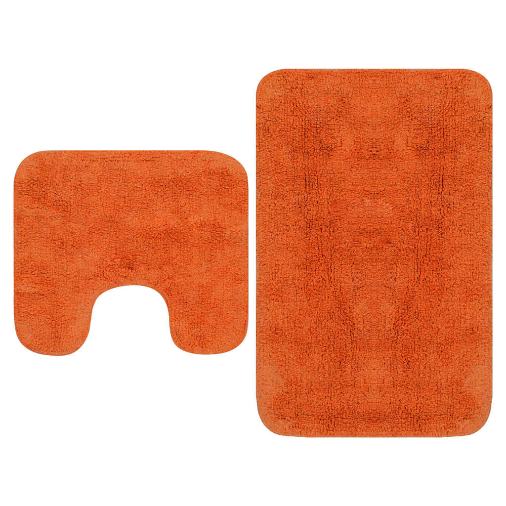 vidaXL Badrumsmattor 2 st tyg orange