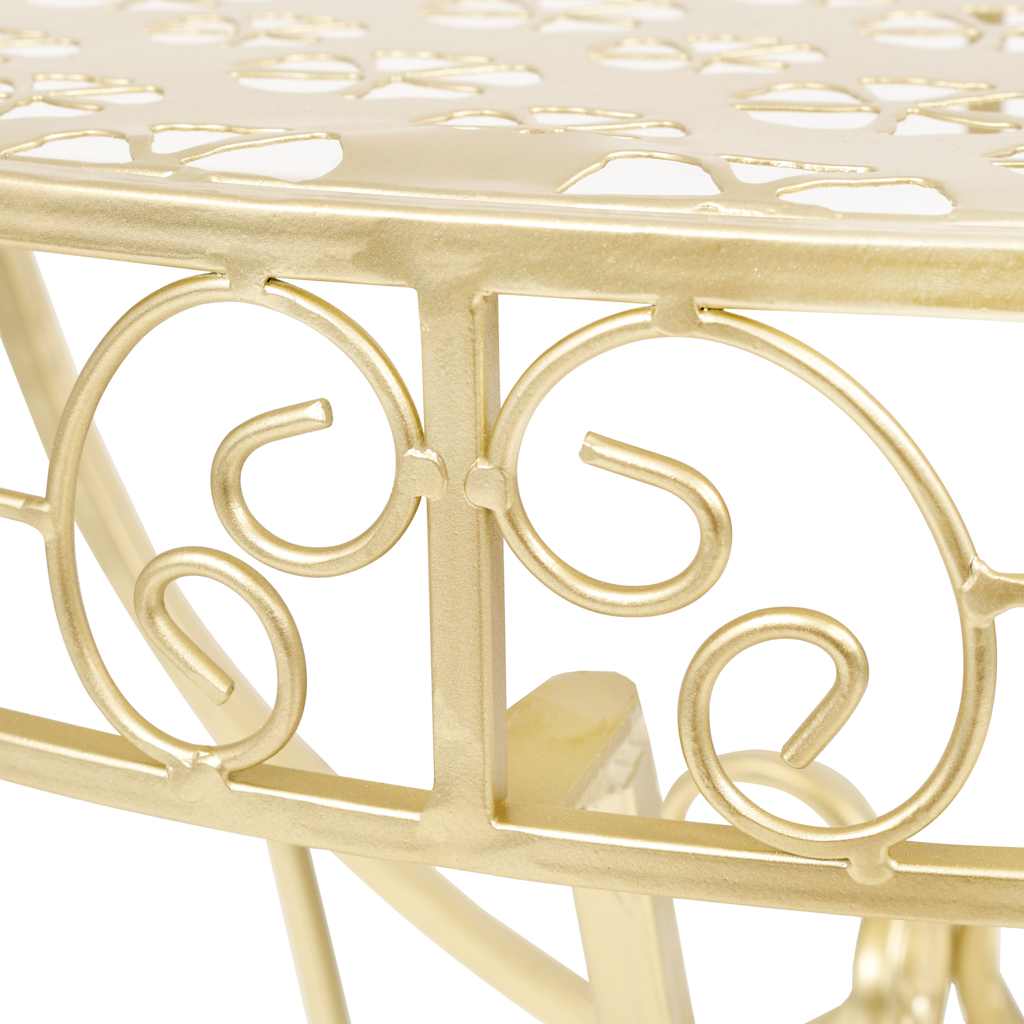 vidaXL Sidobord vintage stil halvrunt metall 72x36x74 cm guld