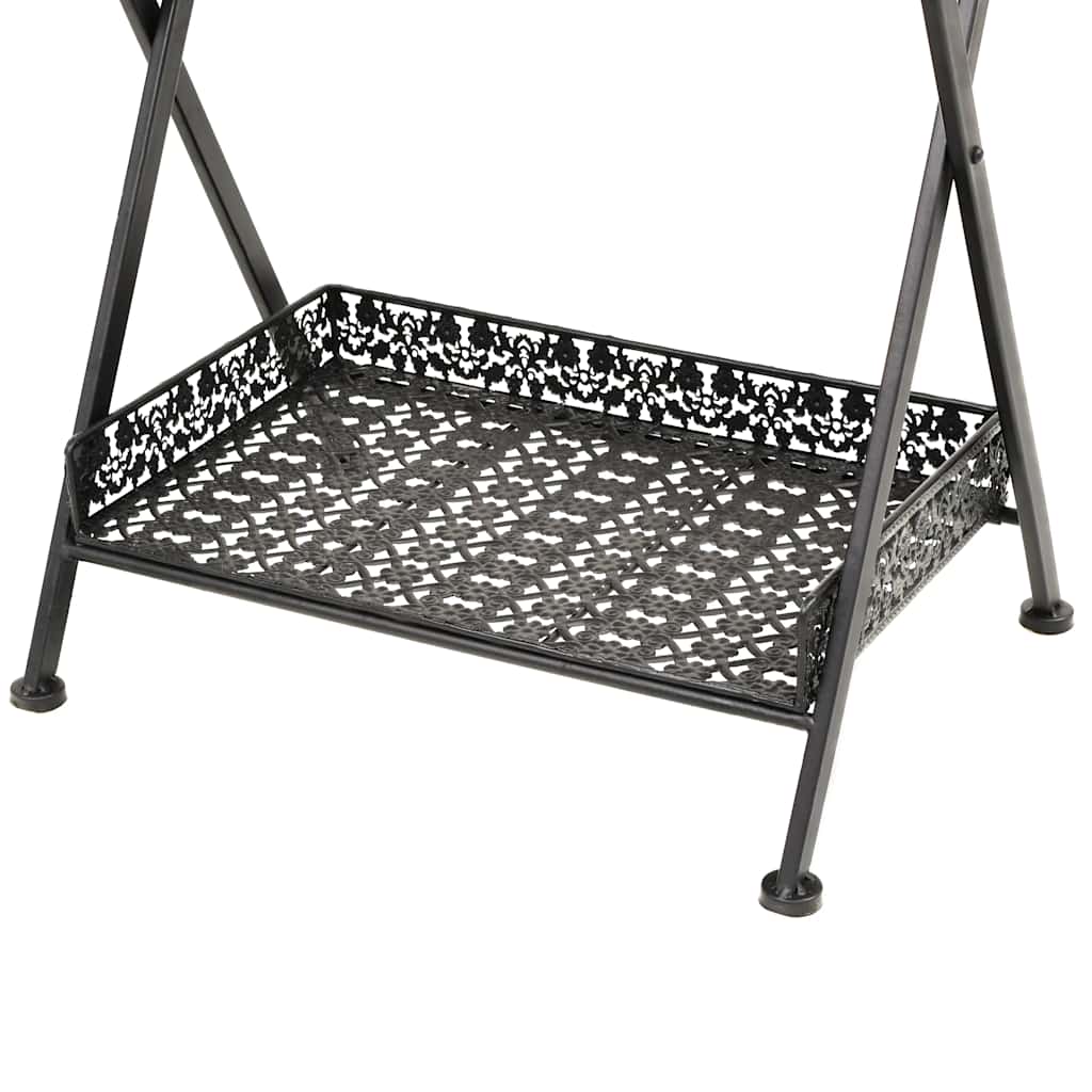 vidaXL Hopfällbart tebord vintage stil metall 58x35x72 cm svart