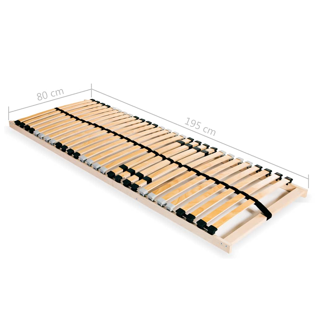 vidaXL Ribbotten utan madrass med 28 ribbor 7 zoner 80x200 cm