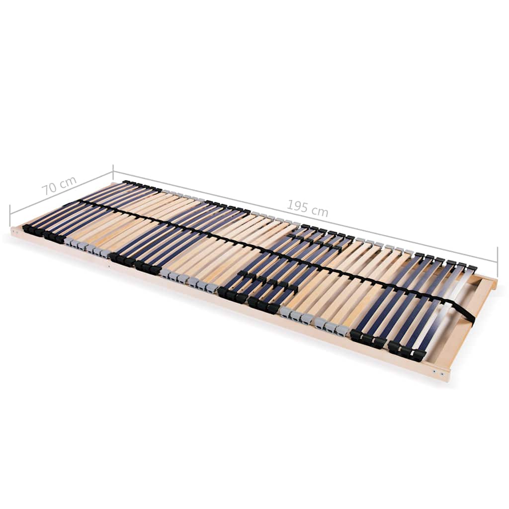 vidaXL Ribbotten utan madrass med 42 ribbor 7 zoner 70x200 cm